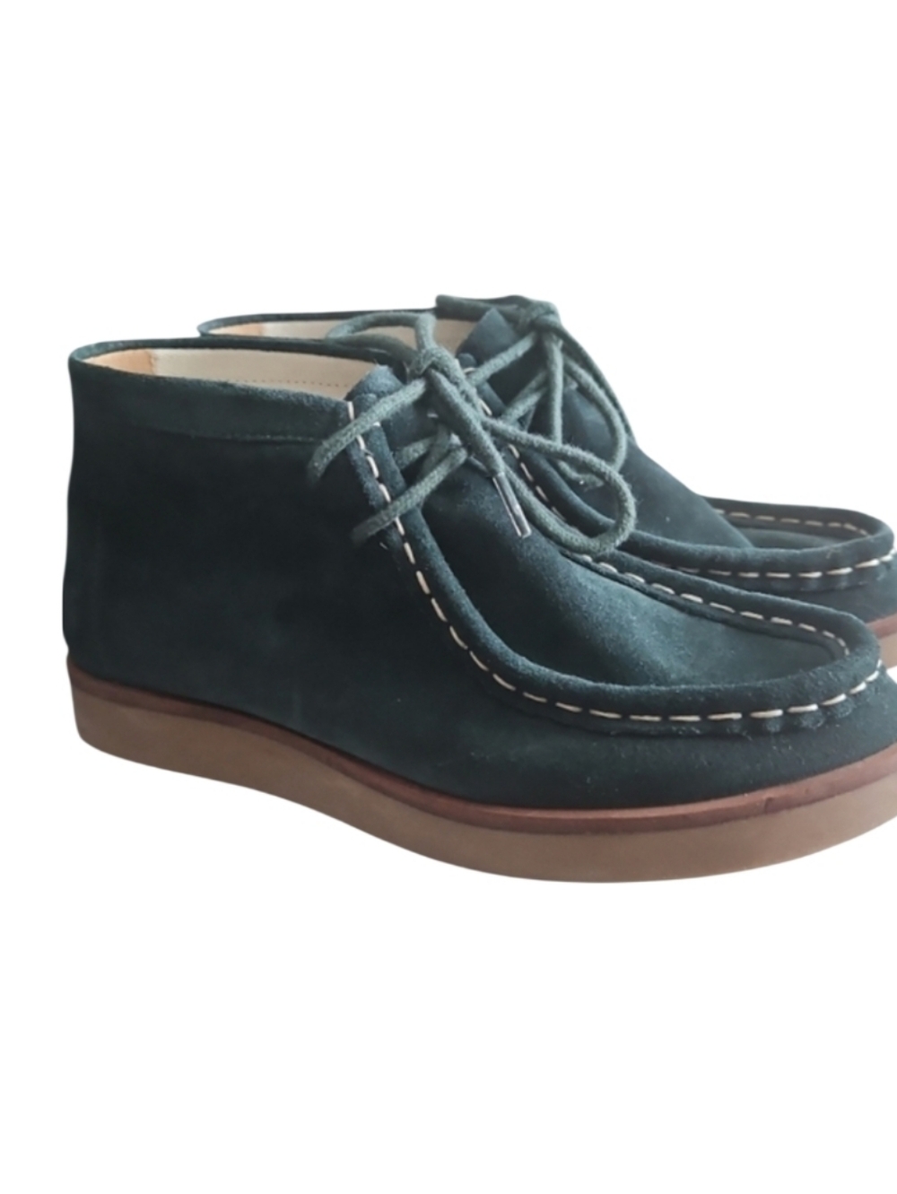 THE GREAT The Trooper Shoe Suede Shearling Lace-Up Chukka Bootie Shoe 7.